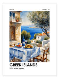 Wall print Greek Islands - Joy of Life - Ohkimiko