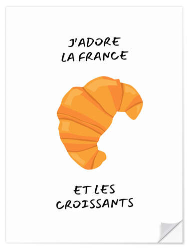 Wall sticker J'adore la France et les croissants