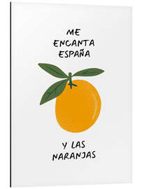 Tableau en aluminium Me encanta España y las naranjas