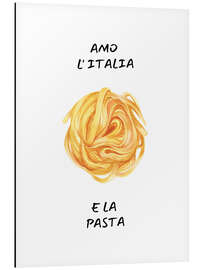 Aluminiumtavla Amo l'Italia e la pasta