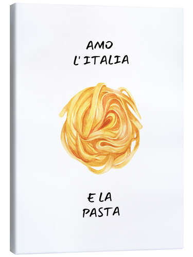 Quadro em tela Amo l'Italia e la pasta