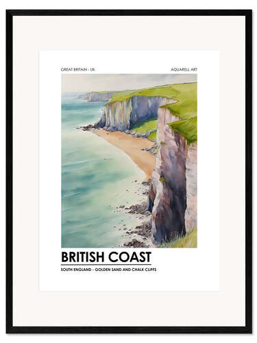 Gerahmter Kunstdruck British Coast - South England