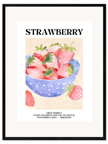 Impresión de arte enmarcada Fruit Market Brighton - Strawberry