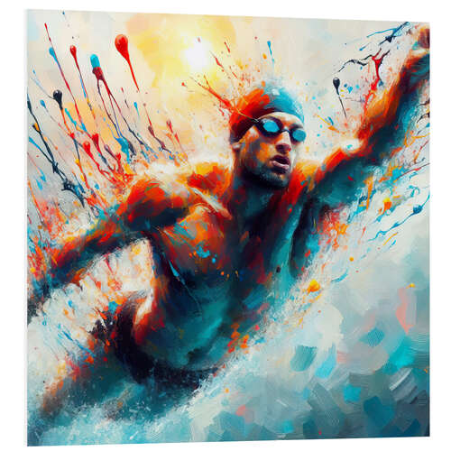 Foam board print Swimming athlete II