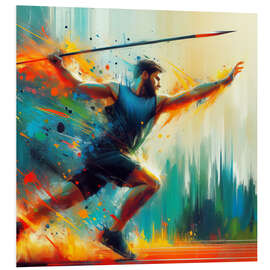 Foam board print Athlete throwing javelin