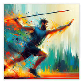 Plakat Athlete throwing javelin