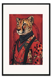 Gerahmter Kunstdruck Kimono Cheetah