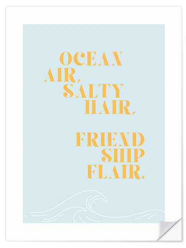 Wandsticker Ocean air, salty hair, friendship flair