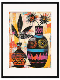 Gerahmter Kunstdruck Ethnic Sunflowers