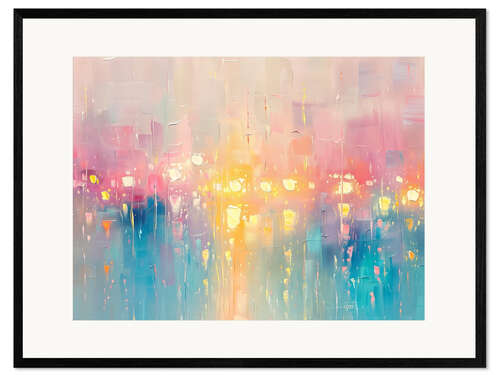 Impression artistique encadrée Pastel Lights