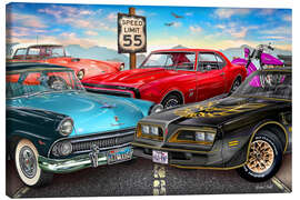 Quadro em tela Vintage Autos US - Michael Fishel