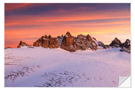 Wall sticker Aiguilles Dorées and glaciers during sunset