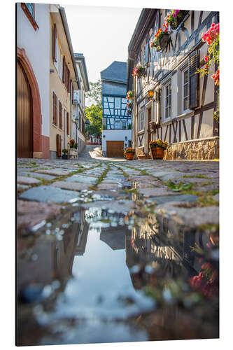 Aluminium print Old half-timbered street in Eltville am Rhein