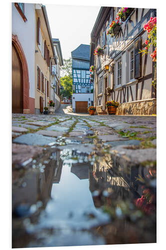 Foam board print Old half-timbered street in Eltville am Rhein