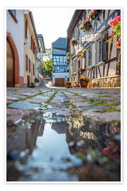 Poster Old half-timbered street in Eltville am Rhein