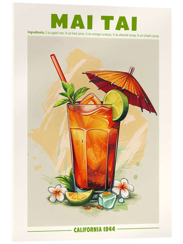 Tableau en verre acrylique Mai Tai, California 1944