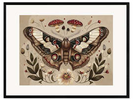 Kunsttryk i ramme Vintage Moth