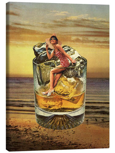 Canvas print Roxanne on the rocks - Whiskey sunset