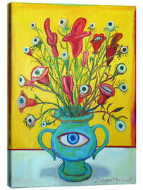 Canvas print Flowers with mouths and eyes