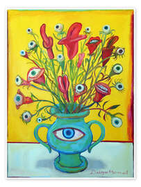 Poster Flowers with mouths and eyes