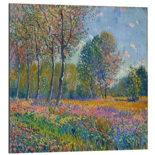 Aluminiumtavla Colourful Flowers Landscape