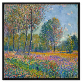 Gerahmter Kunstdruck Bunte Blumenlandschaft