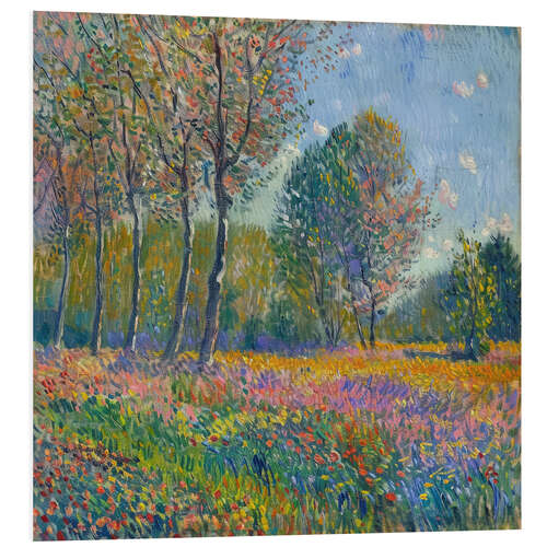 Tableau en PVC Colourful Flowers Landscape