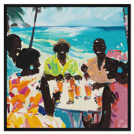 Gerahmter Kunstdruck Karibische Strandbar