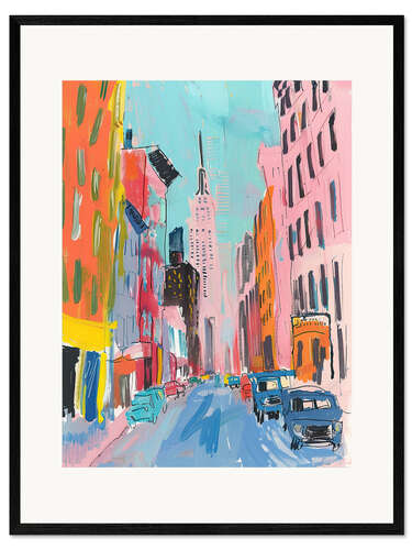 Framed art print New York City in Pastel Tones