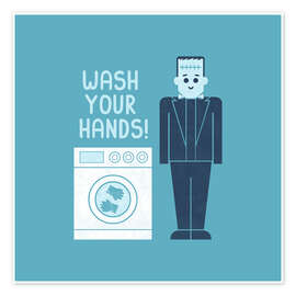 Wall print Wash Your Hands! - HandsOffMyDinosaur