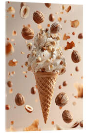 Acrylic print Walnut and hazelnut ice cream