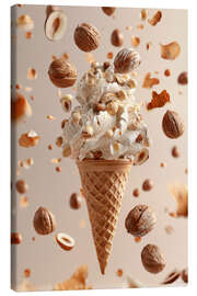 Canvas print Walnut and hazelnut ice cream