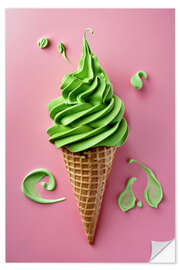 Selvklebende plakat Mint Ice Cream