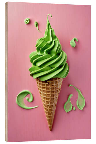 Wood print Mint Ice Cream