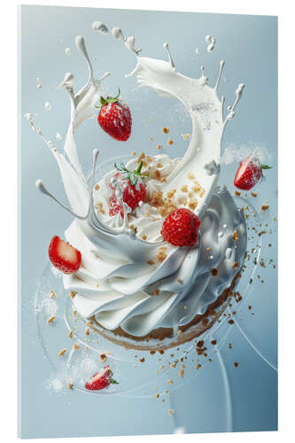 Acrylglas print Strawberries and cream