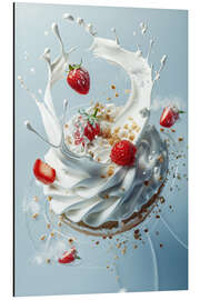 Aluminium print Strawberries and cream