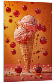 Aluminiumsbilde Cherry ice-cream