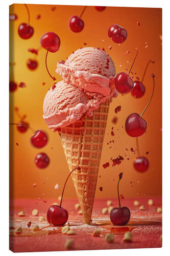 Canvas print Cherry ice-cream