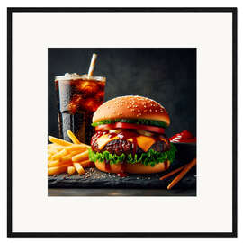 Stampa artistica con cornice Burger and fries