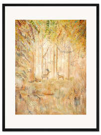Gerahmter Kunstdruck Märchenwald am frühen Morgen