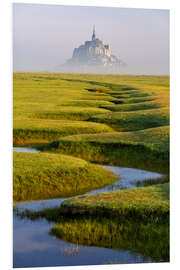 Print på skumplade Monastery Mont Saint Michel, Normandy, France