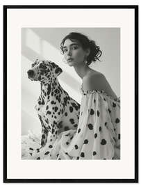 Impresión de arte enmarcada Dalmatian with lady owner