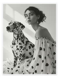 Poster Dalmatian with lady owner