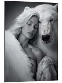 Magnettafel Verträumt mit Eisbär