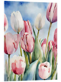 Acrylglasbild Tulpen Feld