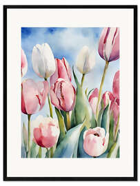 Impressão artística com moldura Tulip field