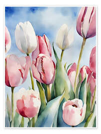 Poster Tulpen Feld