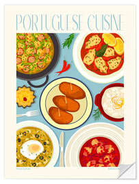 Selvklebende plakat Traditional Food - Portuguese Cuisine