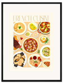 Gerahmter Kunstdruck Traditional Food - French Cuisine