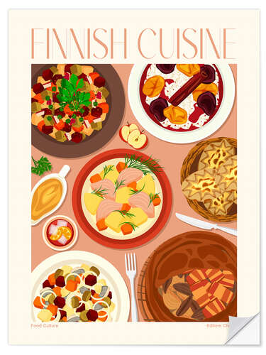 Selvklebende plakat Traditional Food - Finish Cuisine II